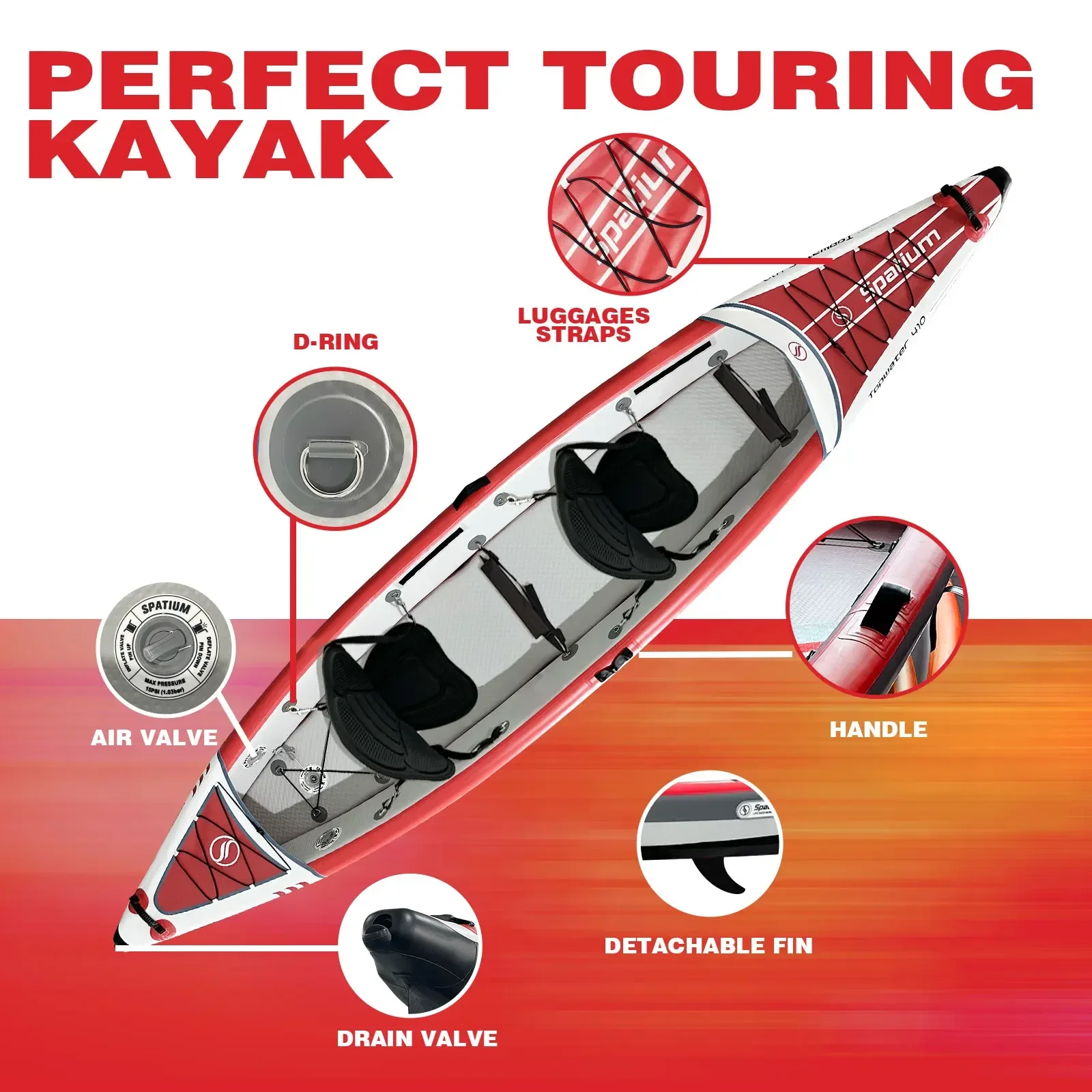 Spatium Inflatable Kayak PVC F - Fishing Boat Paddle recension och pris