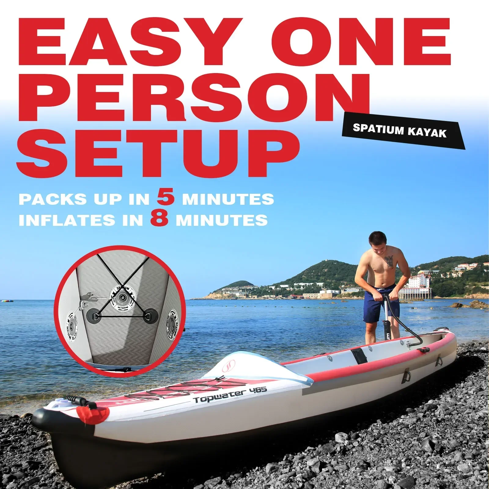 Spatium Inflatable Kayak PVC F - Fishing Boat Paddle recension och pris