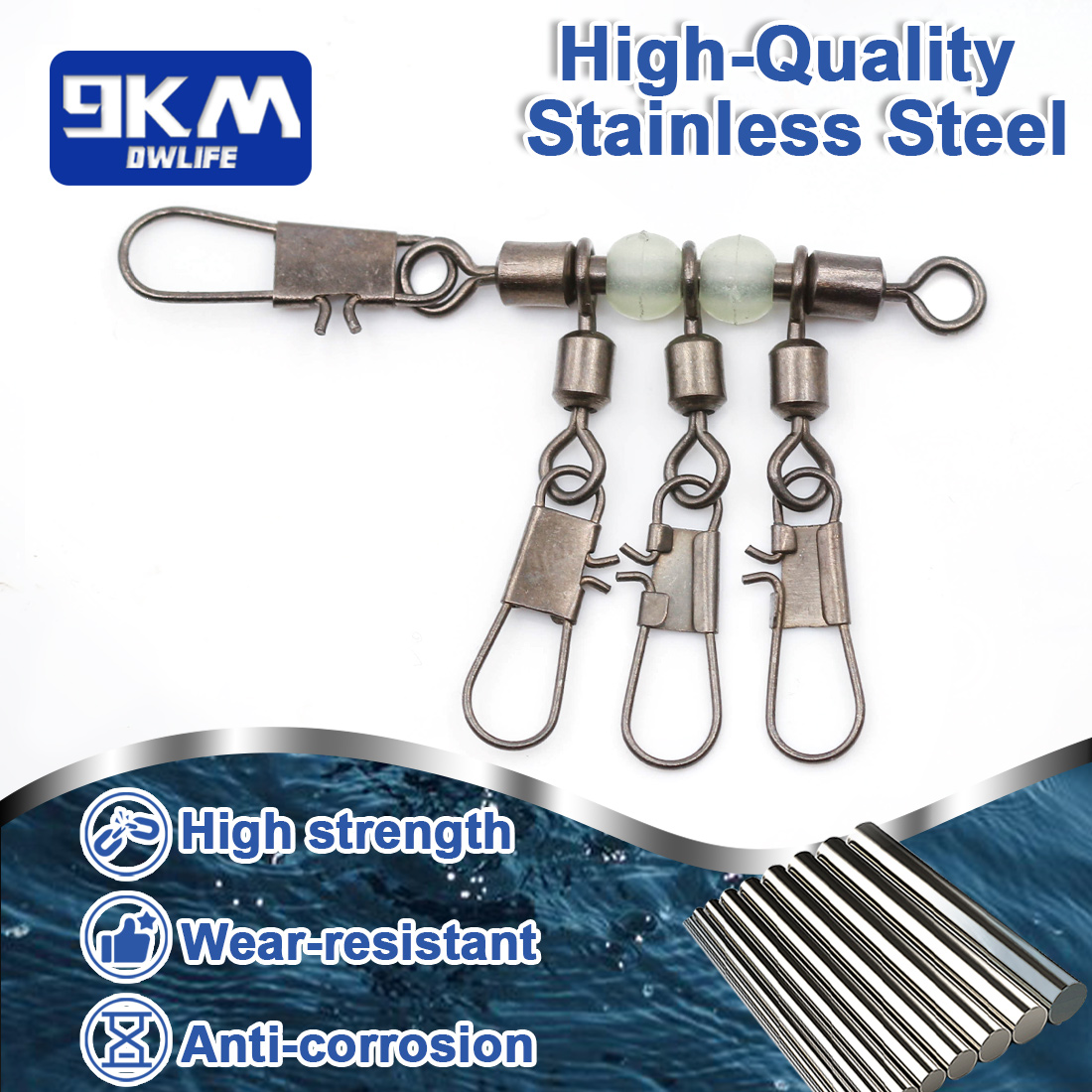 9KM 10pcs 4-Way Fishing Swivel - Fishing Boat Trailer recension och pris